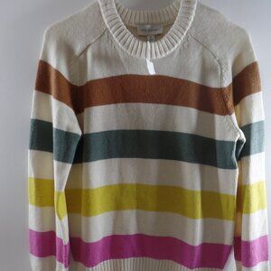 Women's Free Assembly Crew Sweater Cream & Mulit-Colored Stripes - Medium NEW
